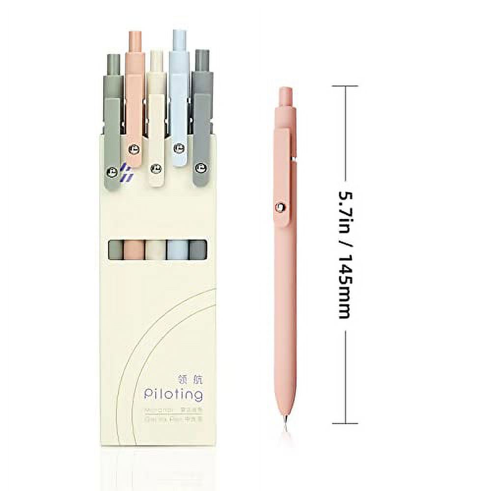 Gel Pens, 5 Pcs 0.5mm Japanese Black Ink Pens Fine Point Smooth Writing Pens,  High-End Series Retractable Pens for Journaling Note Taking, Cute Office  School Supplies Gifts for Women Men (Morandi) 